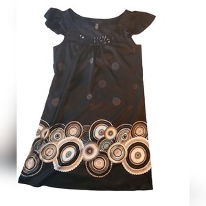 Apostrophe Dress Capped Sleeves Shift Dress Size M